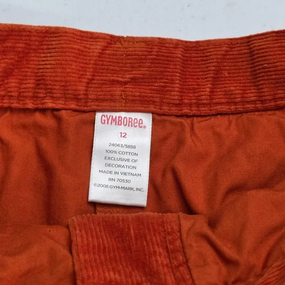 Gymboree Girls Vintage Corduroy Cute Cat Orange Rust Skort Size 12